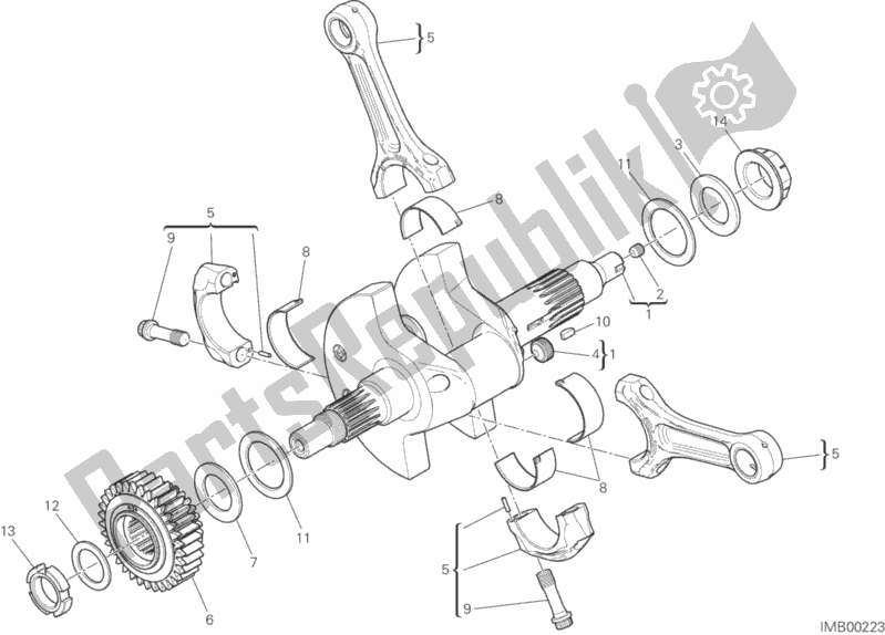 All parts for the Connecting Rods of the Ducati Multistrada 1200 S Pikes Peak USA 2017